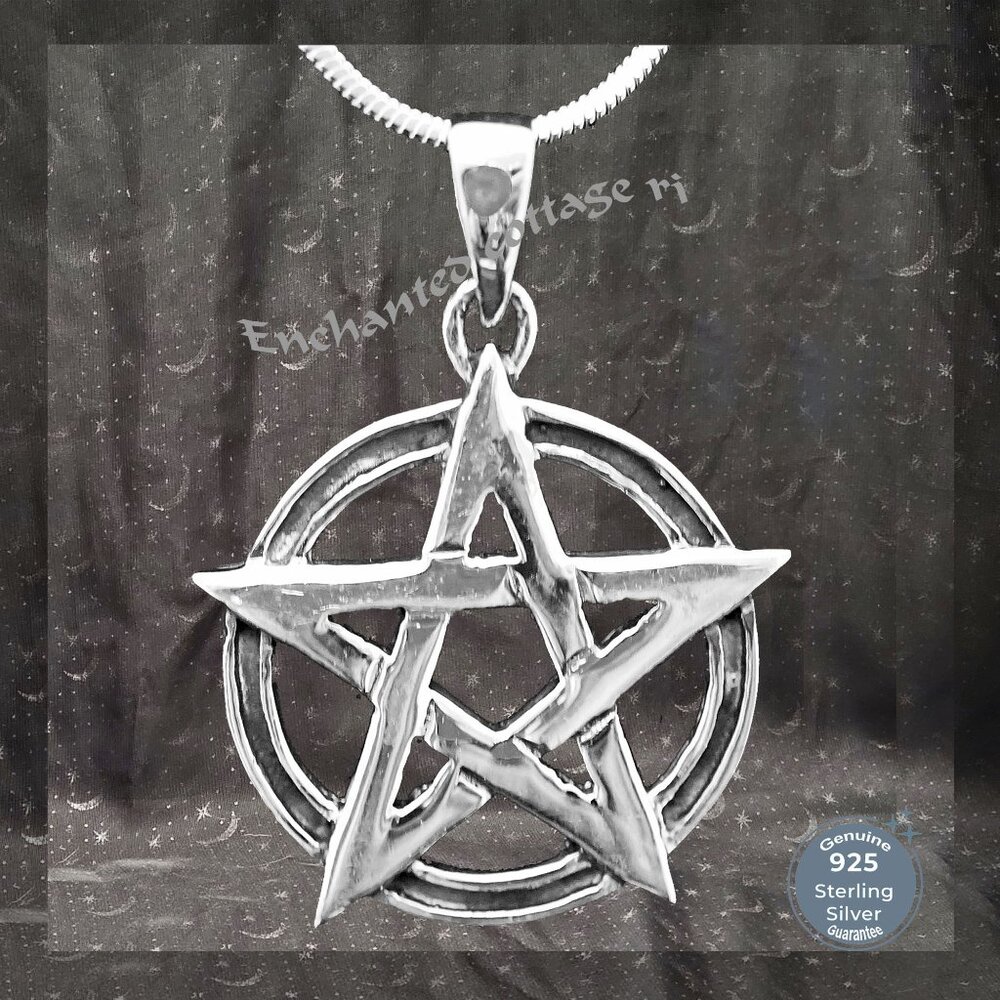 Sterling Silver 925 𝑷𝒆𝒏𝒕𝒂𝒈𝒓𝒂𝒎 𝙋𝙀𝙉𝙏𝘼𝘾𝙇𝙀 Pendant NEW BP706